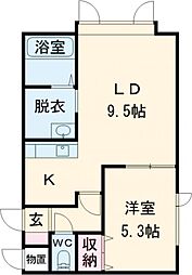 ペコラ 1DKの間取図画像