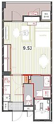 アントゥール薬院 1Kの間取図画像