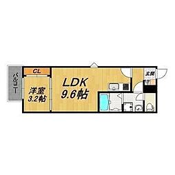 春日井市篠木町1丁目アパート 1LDKの間取図画像
