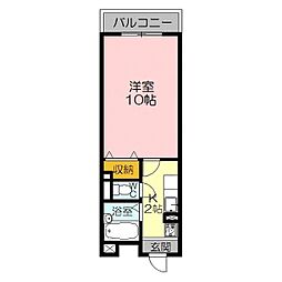 三記マンション久米町 1Kの間取図画像