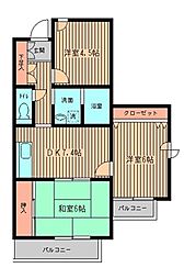 シティーコート矢向 3DKの間取図画像