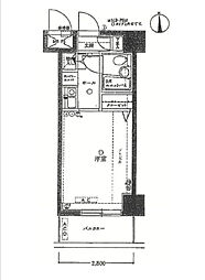 ライオンズマンション八王子北野 ワンルームの間取図画像