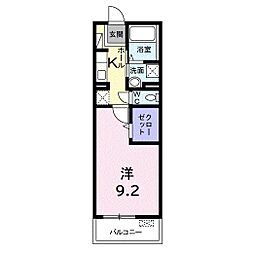 ヴァンベール 1Kの間取図画像