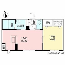 サニーヒル杉水2 1LDKの間取図画像