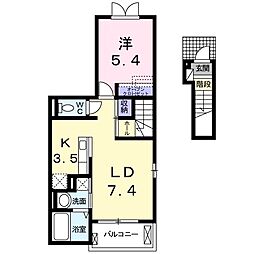 リェス・ドヴァリェーツ 1LDKの間取図画像