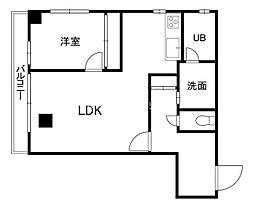 ガレリア竹町ビル 1LDKの間取図画像