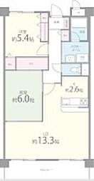 ラポール忍ケ丘 3LDKの間取図画像