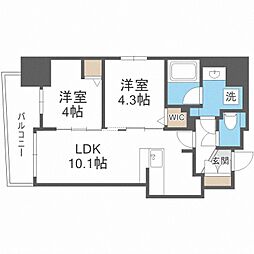セレニテフラン野田阪神駅前 2LDKの間取図画像