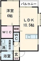 プチメイゾン壱番館 1LDKの間取図画像