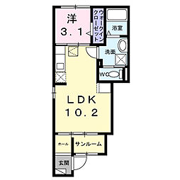 東風家 1LDKの間取図画像