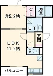 Rive calm元中野 1LDKの間取図画像