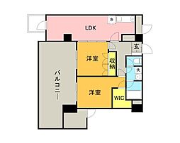 エクセランス・ド・天神 2LDKの間取図画像