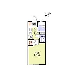 グランフォレスタみずほ台 1Kの間取図画像