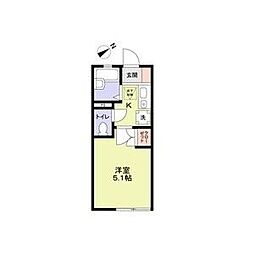 グランフォレスタみずほ台 1Kの間取図画像