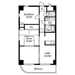 レジデンスMAX 2LDKの間取図画像