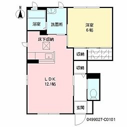 ディアスSAKAEC 1LDKの間取図画像
