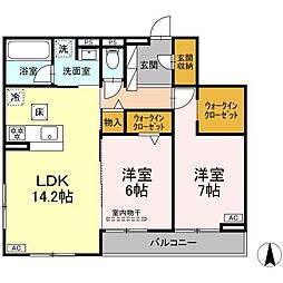 (仮称)沼津市共栄町分譲賃貸PJ 2LDKの間取図画像