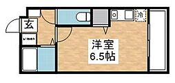 リック六本松 ワンルームの間取図画像