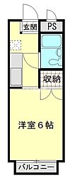 キャビン25 ワンルームの間取図画像