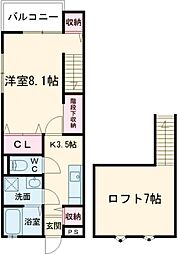 PUREGOLD 1Kの間取図画像