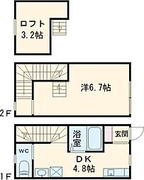 LoftZENA 1DKの間取図画像