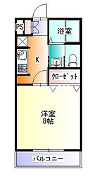 畠山マンション 1Kの間取図画像