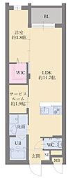 LIFEFIELD曰佐 1SLDKの間取図画像