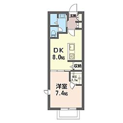 ラフィーネ 1DKの間取図画像