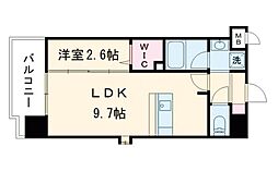 ラ・シック九学前 1LDKの間取図画像