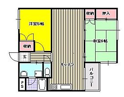 グランデュール後楽園 2LDKの間取図画像
