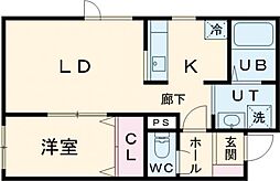 シャングリラ住吉 1LDKの間取図画像