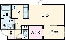 シャングリラ住吉 1LDKの間取図画像