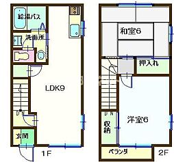 第6弘岡ハイツ 2LDKの間取図画像