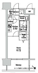 エンクレスト博多LIBERTY 1Kの間取図画像