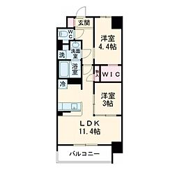 アーバネックス東梅田 2LDKの間取図画像