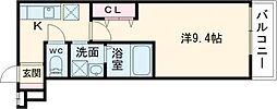 フジパレス湊駅南ノース 1Kの間取図画像