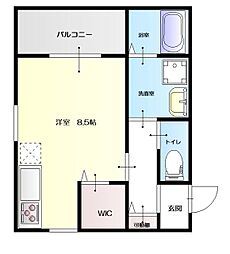 あじさいホームIII ワンルームの間取図画像