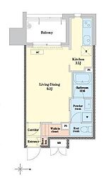RJRプレシア博多 1LDKの間取図画像