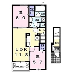 フォーシーズンズ 2LDKの間取図画像