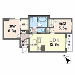 vivace日明 2LDKの間取図画像