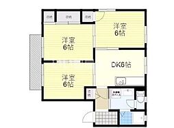 ディアス平井 3DKの間取図画像
