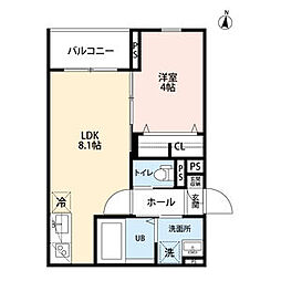 リネージュ・プレーヌ(仮称:robot hom 1LDKの間取図画像