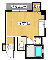 第8大森ビル ワンルームの間取図画像