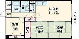シャローム辻本 3LDKの間取図画像