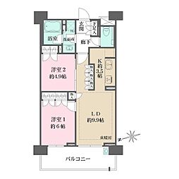 ザ・パークハウス横濱中山 2LDKの間取図画像
