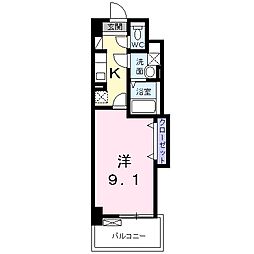 ユーエイアドバンスシュウビル 1Kの間取図画像