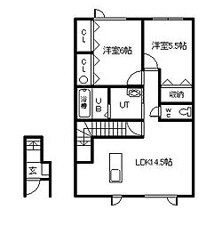 アルモニー 2LDKの間取図画像