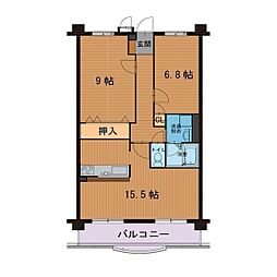 ブルームはやし 2LDKの間取図画像