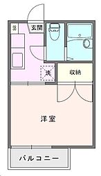 ハイツベラミィー4 1Kの間取図画像