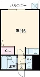 アップルハウス ワンルームの間取図画像